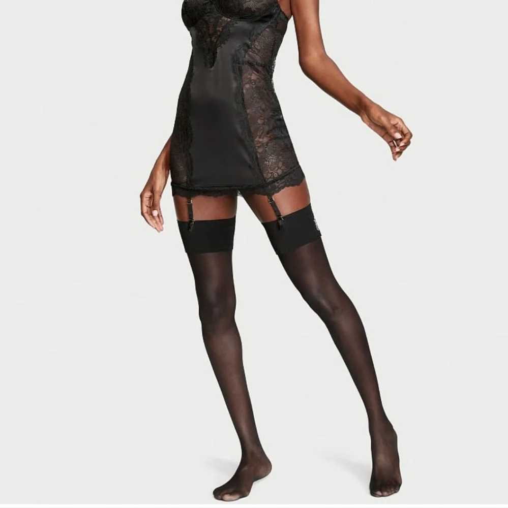 Victoria's secret very sexy logo shine thigh-high stockings SMALL